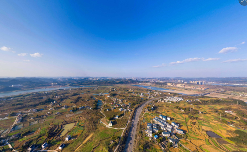 附近的全景 南充高坪牛肚坝 国州 4462 0 国州 2569 0 青居曲流在嘉陵