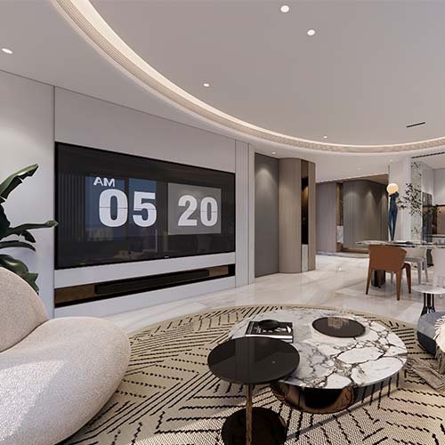 汀木设计《鎏光·序语》绿城海棠三章143端厅