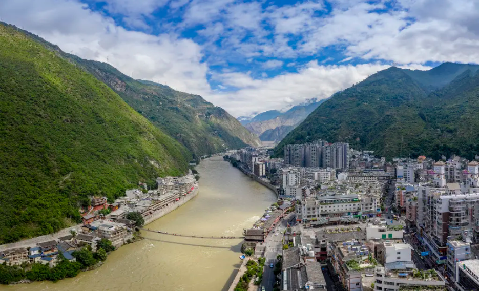 乐山金口河城区大渡河-vr全景城市